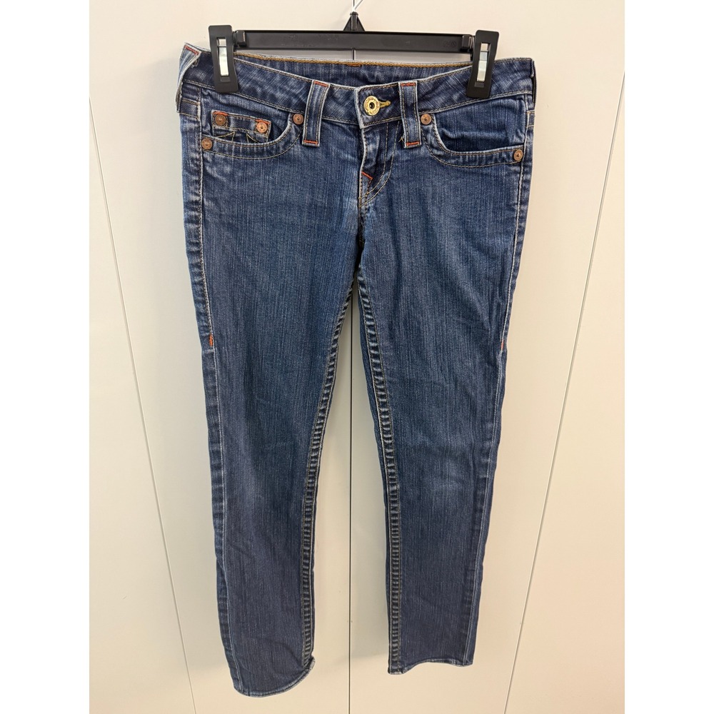 Vintage True Religion Skinny Jeans Womens 26 Blue Denim Low Rise Made in USA